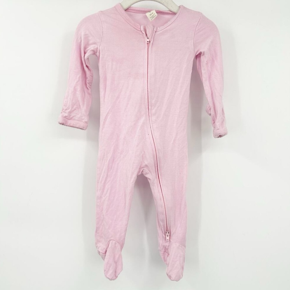 Kate Quinn Baby Girls Bamboo Zippered Footie One Piece Sleepwear Size 3-6M Pink